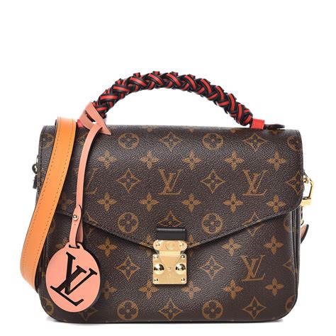 louis vuitton monogram braided pochette metis coquelicot|louis vuitton pochette metis s lock.